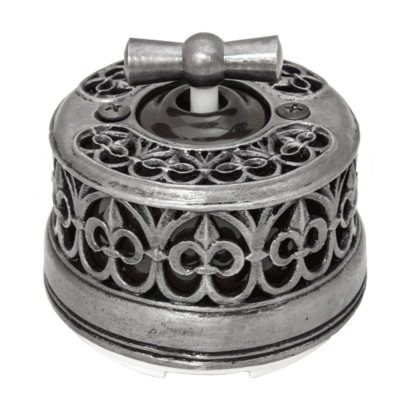 Выключатель Salvador с декоративной накладкой "Серебро"