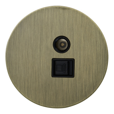 ТВ / Интернет розетка RJ45 внутр. АРТ (бронза)