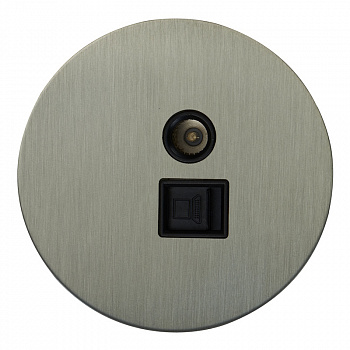 ТВ / Интернет розетка RJ45 внутр. АРТ (никель)