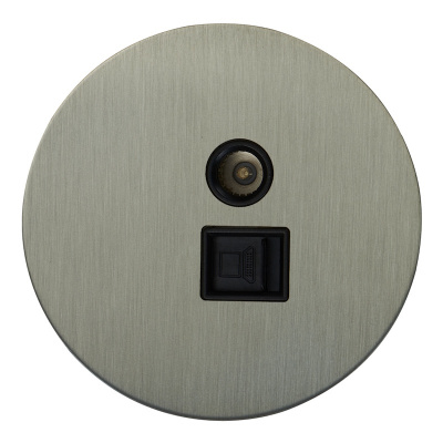 ТВ / Интернет розетка RJ45 внутр. АРТ (никель)