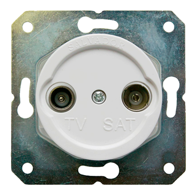 Розетка ТВ для внутреннего монтажа Salvador "Ретро" белая серия