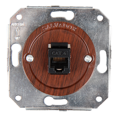 Розетка сетевая для внутреннего монтажа Salvador "Ретро" Вишня