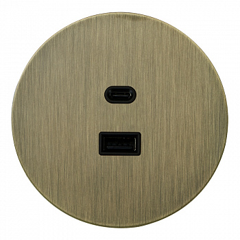 Розетка USB внутр. монтажа АРТ (бронза)