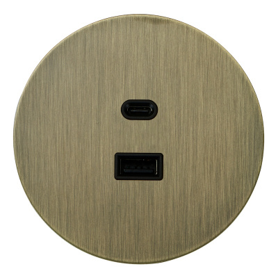 Розетка USB внутр. монтажа АРТ (бронза)