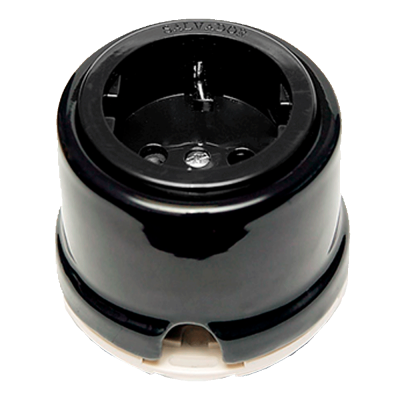 Розетка Salvador "Ретро" черная серия