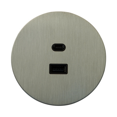 Интернет розетка USB внутр. монтажа АРТ (никель)