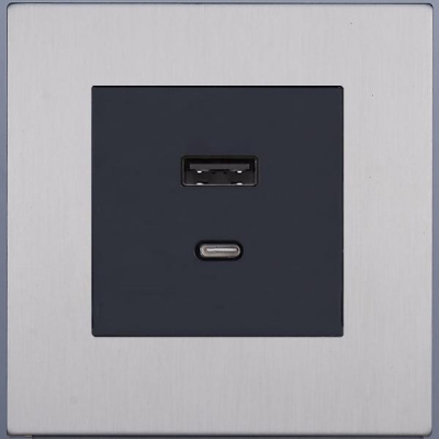 Розетка USB/C внутр. монтажа Castilla (никель)