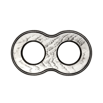 Рамка (восьмерка) Выбеленный дуб с коричневой патиной для внутреннего монтажа