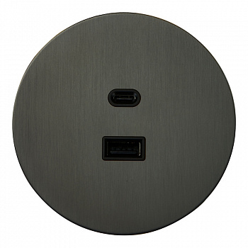 Розетка USB внутр. монтажа АРТ (антрацит)