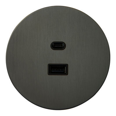 Розетка USB внутр. монтажа АРТ (антрацит)