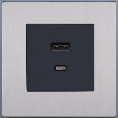 Розетка USB/C внутр. монтажа Asturias (никель)