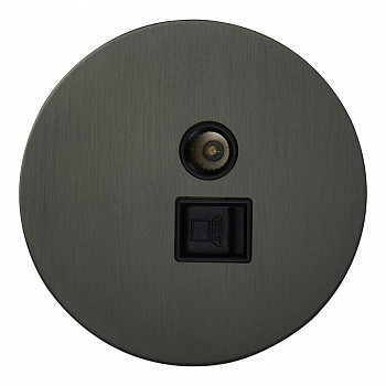 ТВ / Интернет розетка RJ45 внутр. АРТ (антрацит)