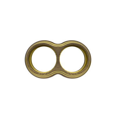 Рамка (восьмерка) Дуб коричневый с золотой патиной для наружного монтажа