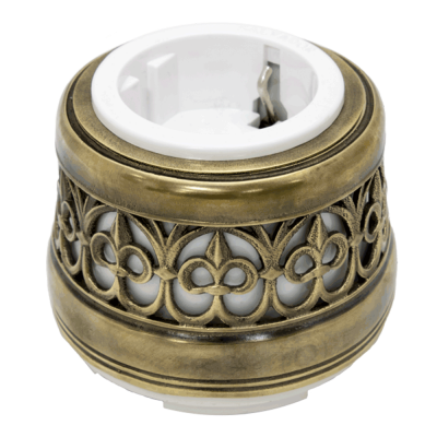 Розетка Salvador с декоративной накладкой "Латунь"