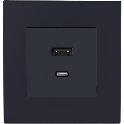 Розетка USB/C внутр. монтажа Castilla (черная)