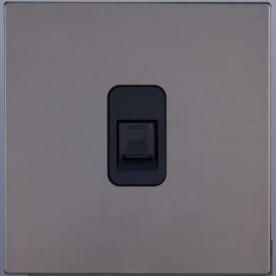 Розетка интернет внутр. монтажа Navarra (темн хром)