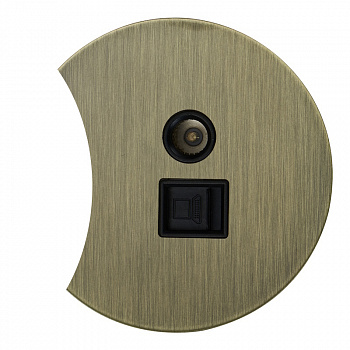 ТВ / Интернет розетка RJ45 внутр. дополнит. АРТ (бронза)