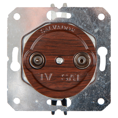 Розетка ТВ для внутреннего монтажа Salvador "Ретро" Вишня