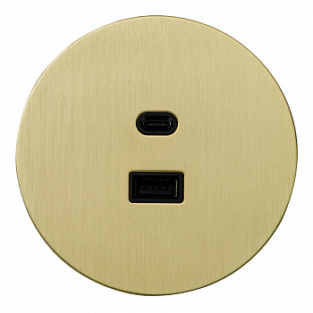 Розетка USB внутр. монтажа АРТ (золото)