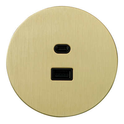Розетка USB внутр. монтажа АРТ (золото)