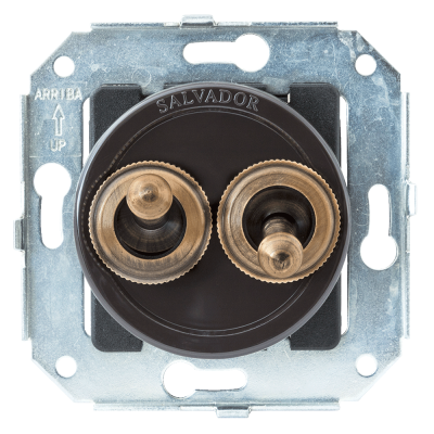 Тумблерный выключатель для внутреннего монтажа Salvador "Ретро" коричневая серия